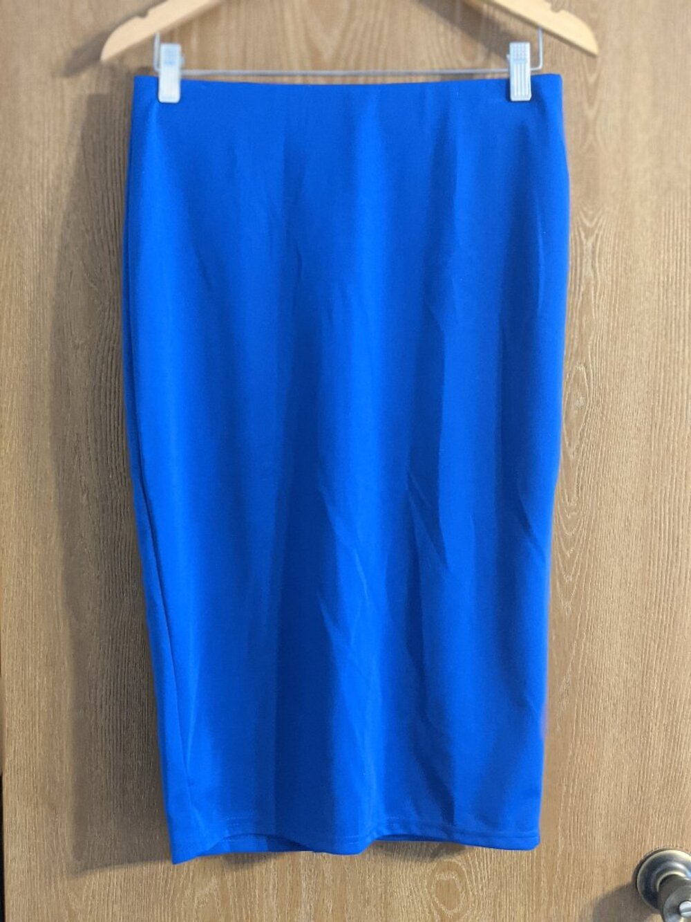 DOUBLJU Royal Blue Midi Pencil Skirt NWT Large